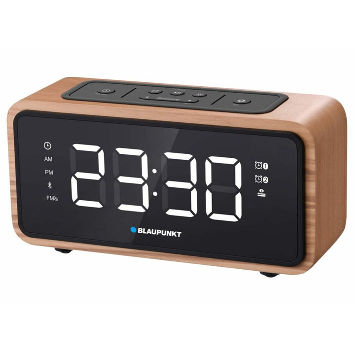 Radio despertador FM Bluetooth Reloj con pantalla LED de 60 emisoras con doble alarma y función Snooze