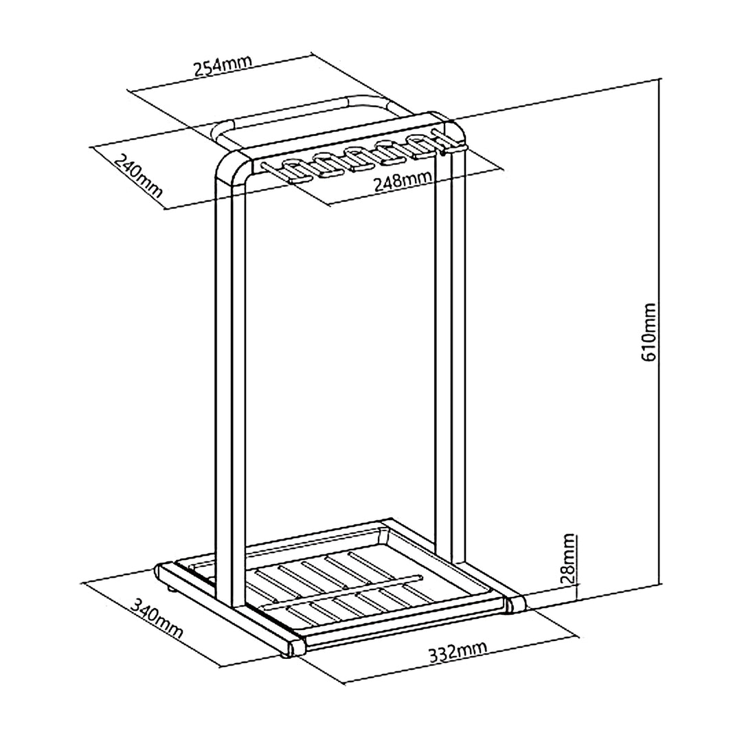 Maclean MC-472 Paragüero Compacto, Soporte para Paraguas, 332x340x610mm