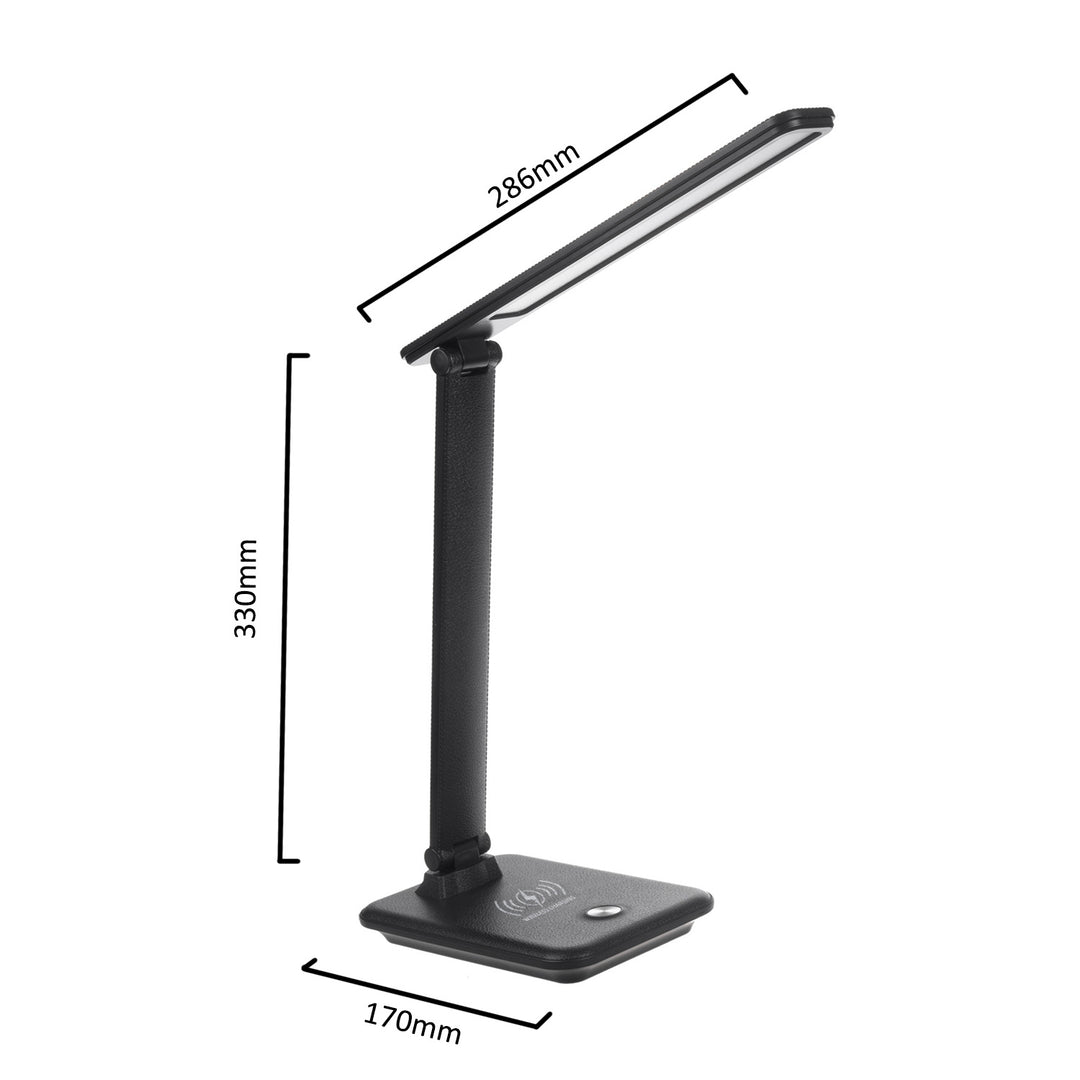 Lâmpada de mesa LED regulável Lâmpada de mesa de 9W com carregador de indução Qi