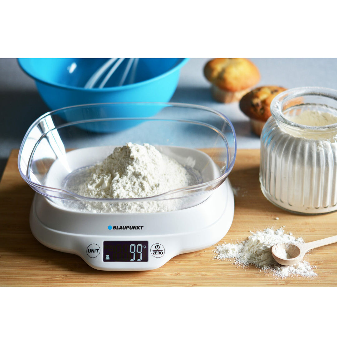 Báscula digital de cocina con bol extraíble de 1,2 litros hasta 5 kg Botones táctiles Báscula digital