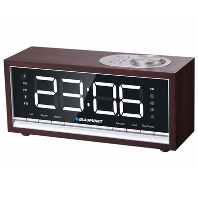 Rádio despertador com Bluetooth FM PLL rádio relógio com memória de 60 estações Alarme duplo Função Snooze display LED