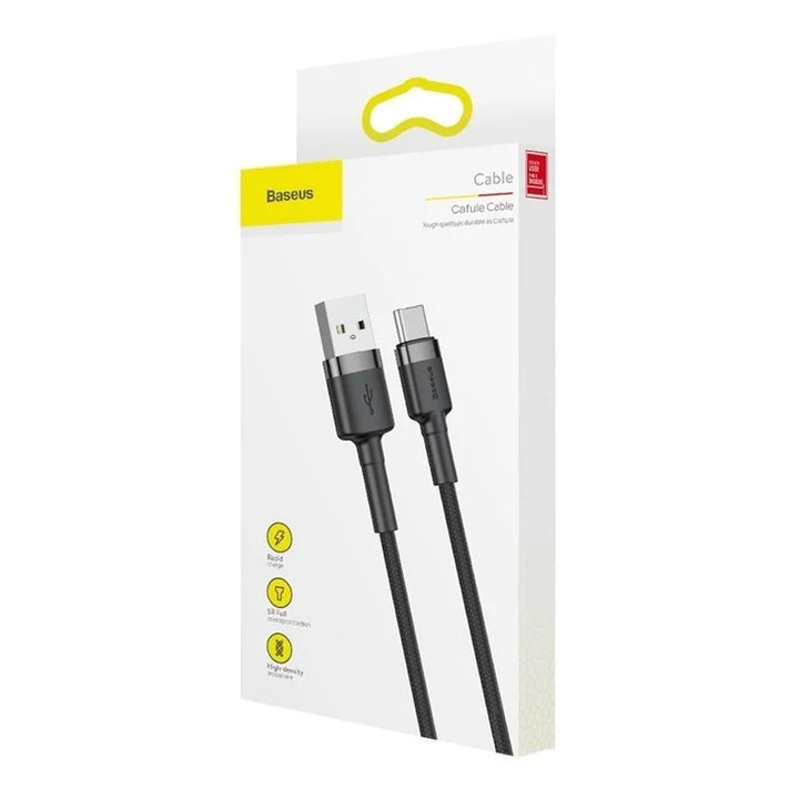 USB - Cable USB-C 3m Baseus Cafule CATKLF-UG1 Cable de carga rápida 2A para carga rápida.