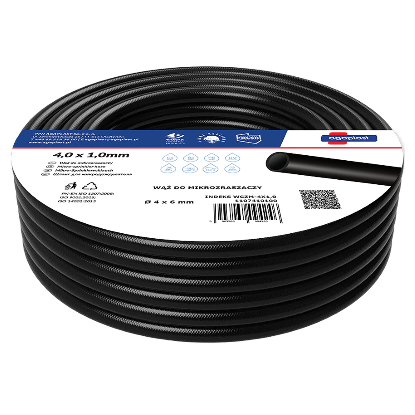 Mangueira de irrigação por micro aspersão, resistente a UV, mangueira de irrigação de jardim, mangueira flexível de 4,0 mm x 1,0 mm (50 metros)