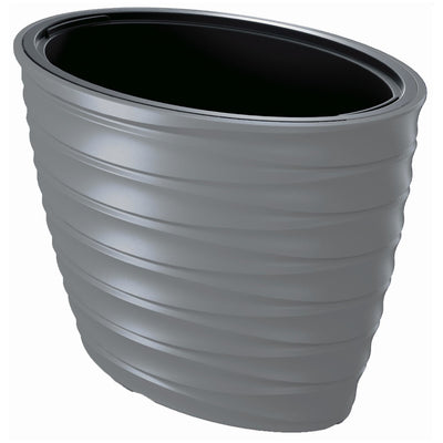 Vaso de flores oval Prosperplast Freze com inserção Vaso de flores decorativo DBFEE600-443U cinza claro