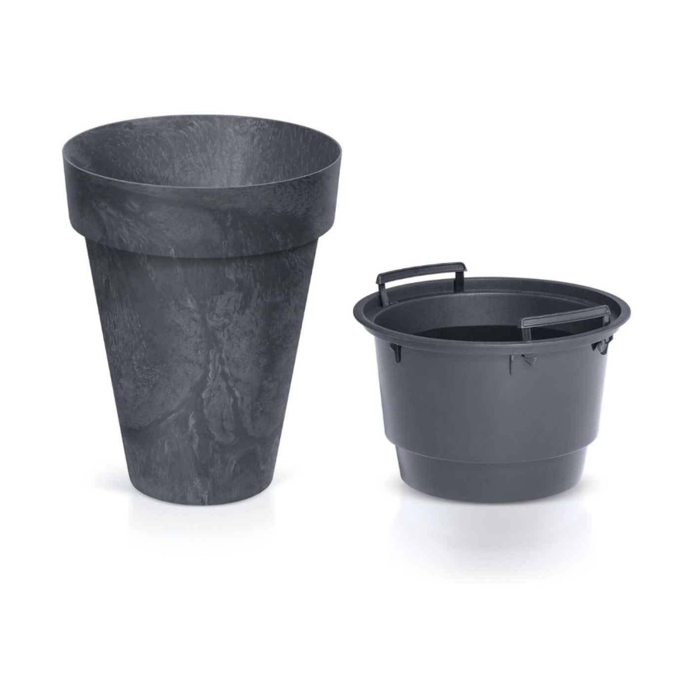 Vaso redondo com inserto Cube Slim Efeito Concreto DCUS355E-S433 - Antracite