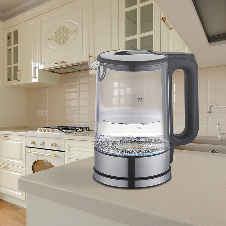 Chaleira elétrica sem fio MAESTRO MR-053 1.7L com tampa de vidro; Aço inoxidável iluminado 2200W