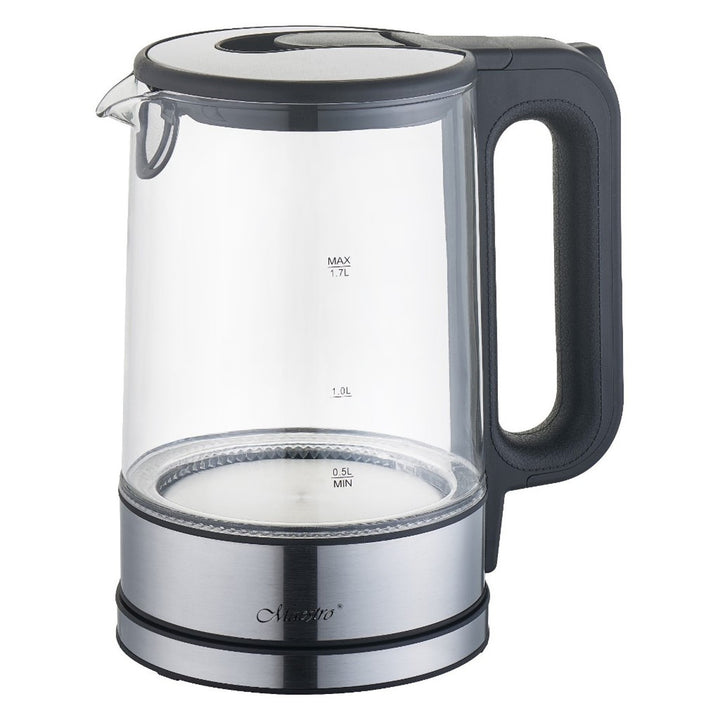 Chaleira elétrica sem fio MAESTRO MR-053 1.7L com tampa de vidro; Aço inoxidável iluminado 2200W