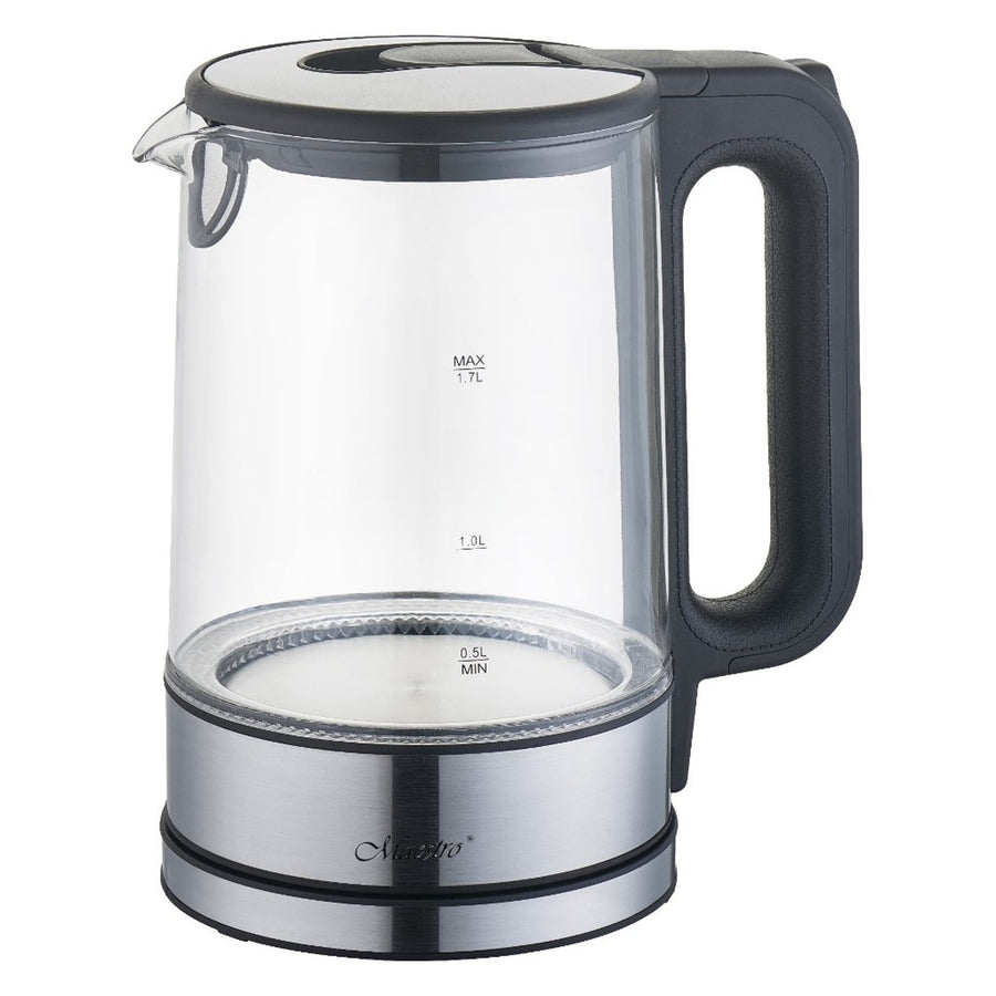 Chaleira elétrica sem fio MAESTRO MR-053 1.7L com tampa de vidro; Aço inoxidável iluminado 2200W