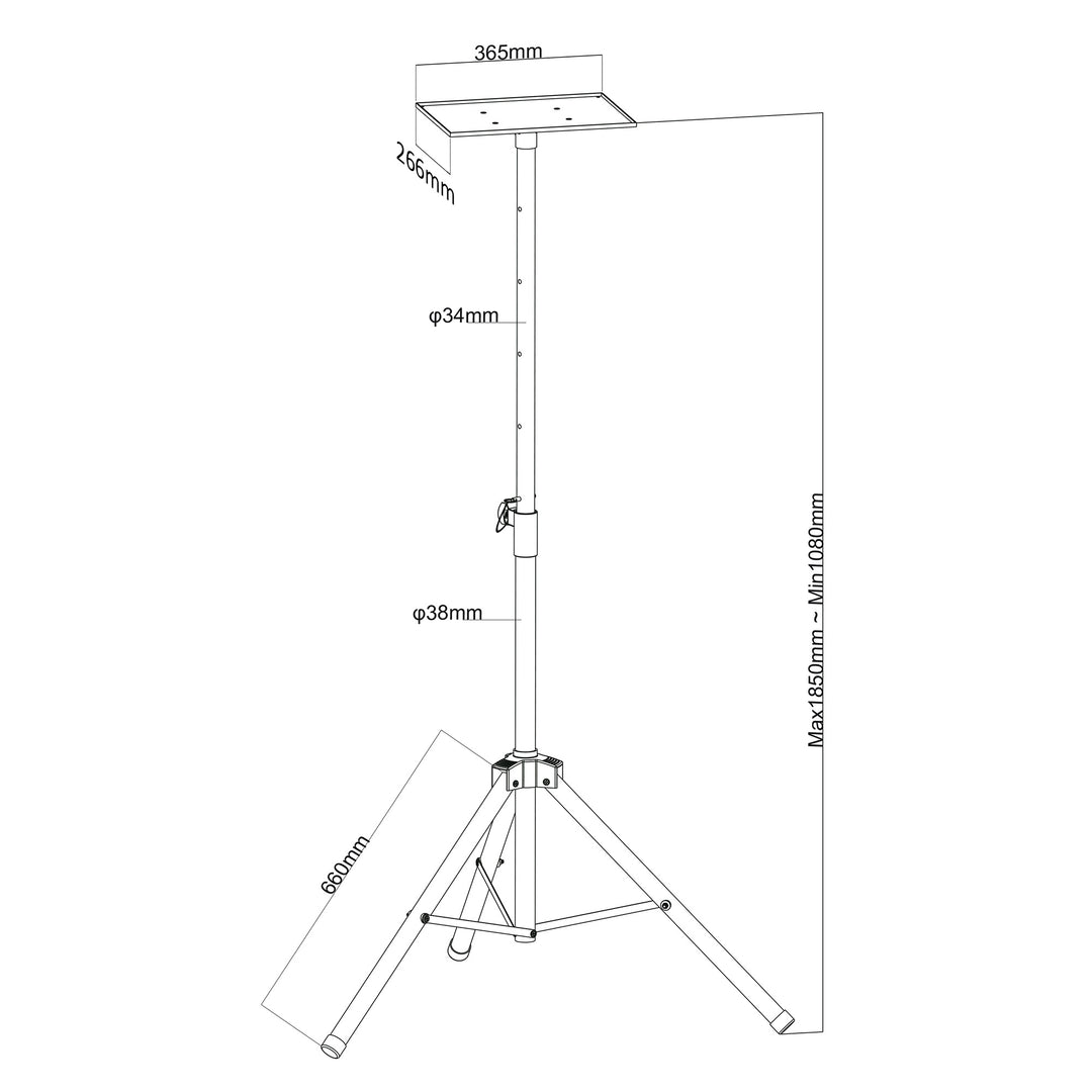 Soporte portátil Maclean, para proyector, de acero, regulable en altura, 1,2-1,7m, MC-953