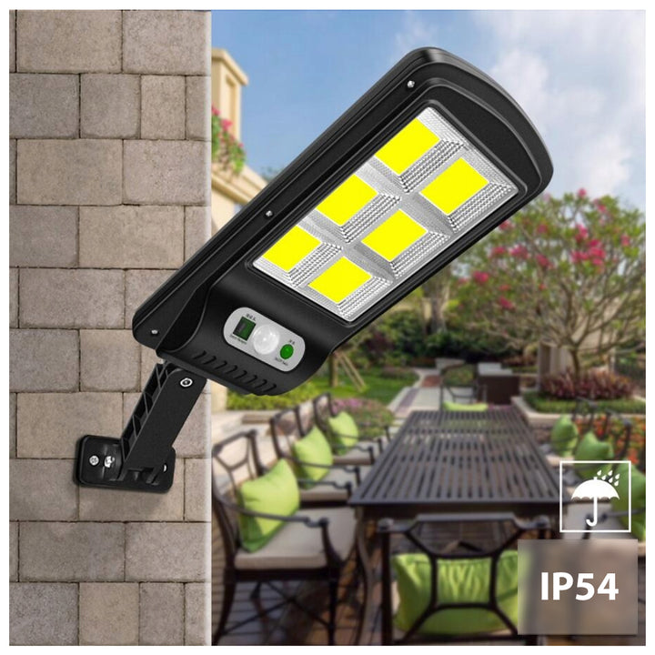 Farola LED solar con sensor de movimiento y mando a distancia Maclean IP54, 4W, 400lm, 6500K, Li-ion 1200 mAh, 3 modos de funcionamiento MCE446