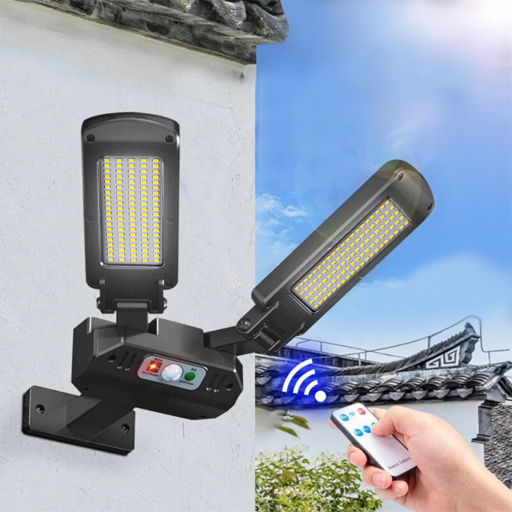 Poste solar LED com sensor de movimento e controle remoto Maclean IP54, 5W, 2x450lm, 6500K, Li-ion 2400 mAh, 3 modos de operação MCE447