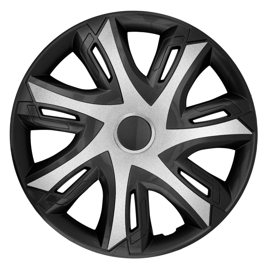 Tapacubos de 15'' NRM N-Power bicolor plata/negro 4 unidades.