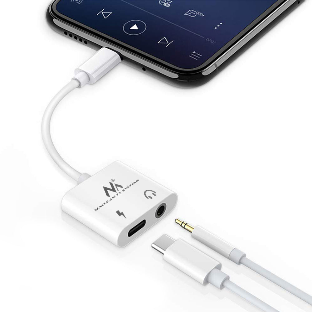 Adaptador USB Tipo-C - minijack de 3,5 mm30W Maclean, MCTV-848