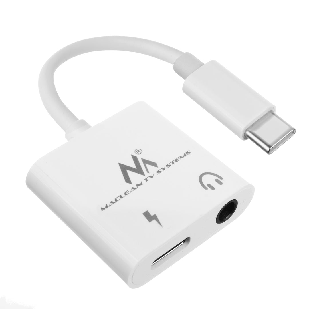 Adaptador USB Tipo-C - minijack de 3,5 mm30W Maclean, MCTV-848