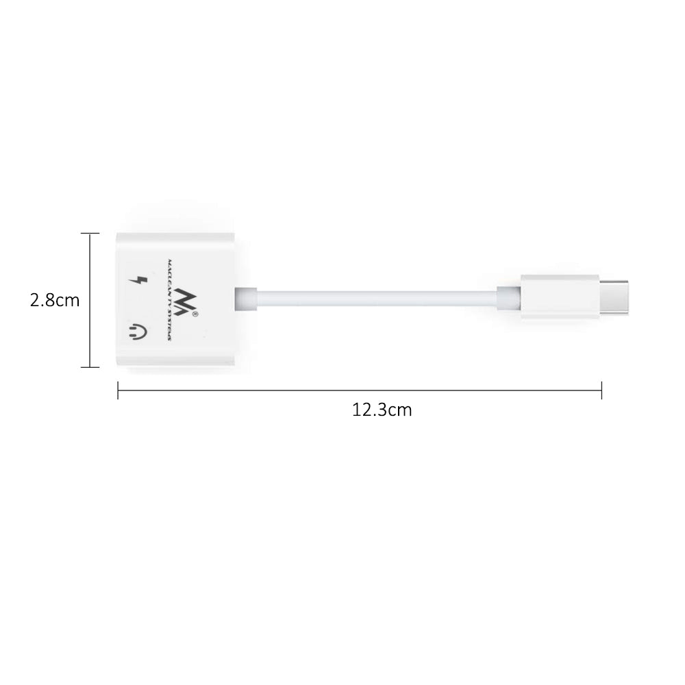 Adaptador USB Tipo-C - minijack de 3,5 mm30W Maclean, MCTV-848