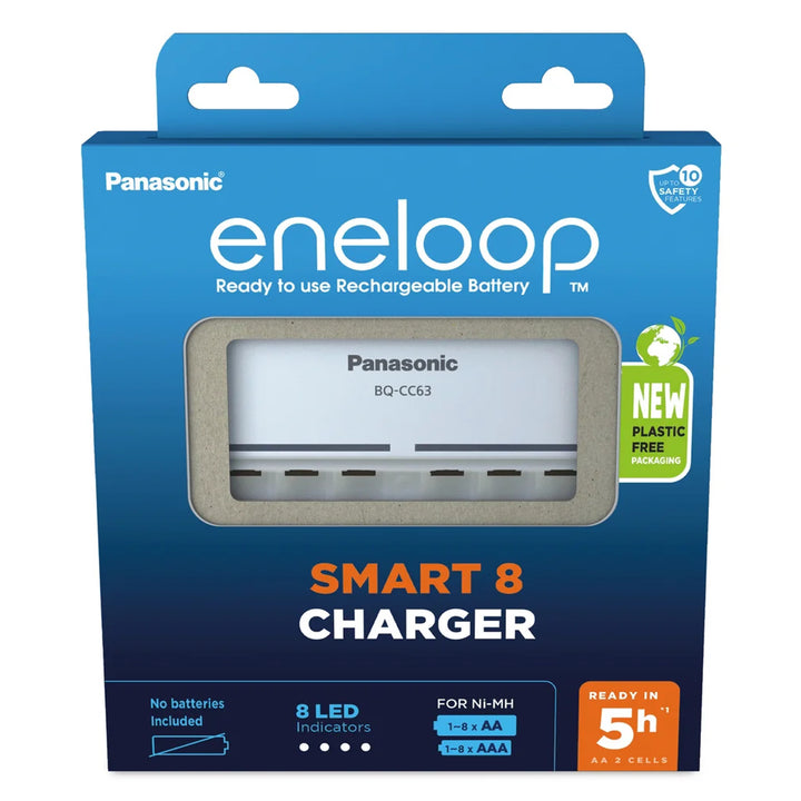 Carregador de bateria recarregável Panasonic Eneloop BQ-CC63 EKO Ni-MH