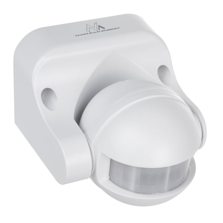 Maclean MCE358 W Sensor de Movimiento por Infrarrojos Sensor PIR de 180° con Sensor Crepuscular Infrarrojo IP44 | Uso en Interiores y Exteriores | Alcance hasta 12 m | Carga 300/1200W