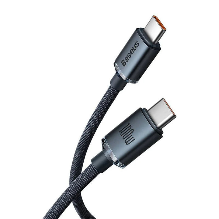 USB-C PD 2.0 1.2m Cabo Baseus Crystal CAJY000601 Carga Rápida 3.0 100W