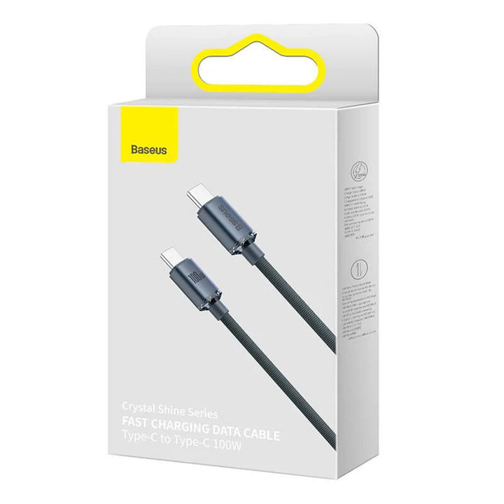 USB-C PD 2.0 1.2m Cabo Baseus Crystal CAJY000601 Carga Rápida 3.0 100W