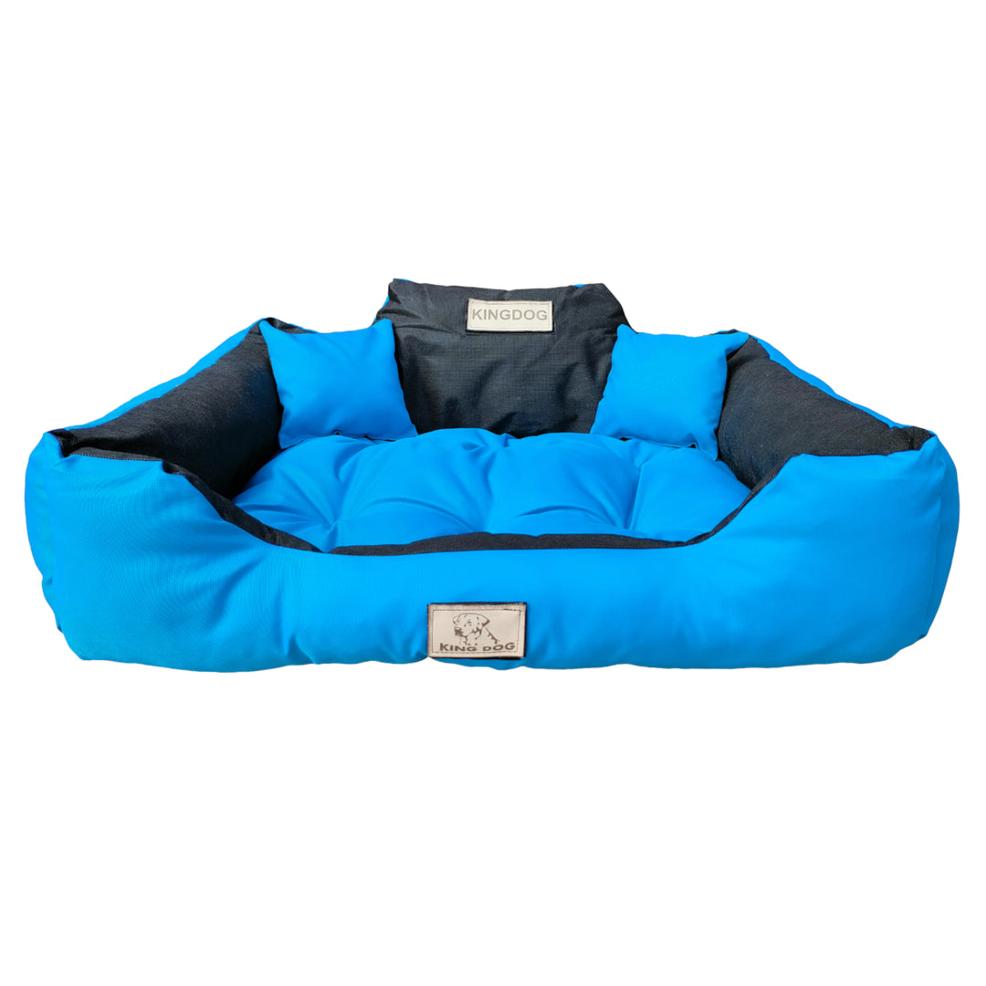 Cama grande para perros y gatos 75 x 65 Azul - Kingdog talla M