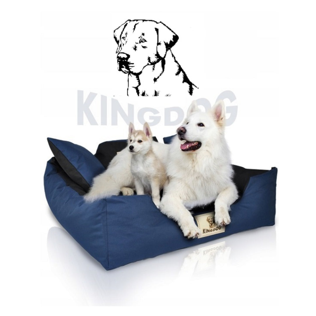 Cama grande para perros y gatos 75 x 65 Azul - Kingdog talla M