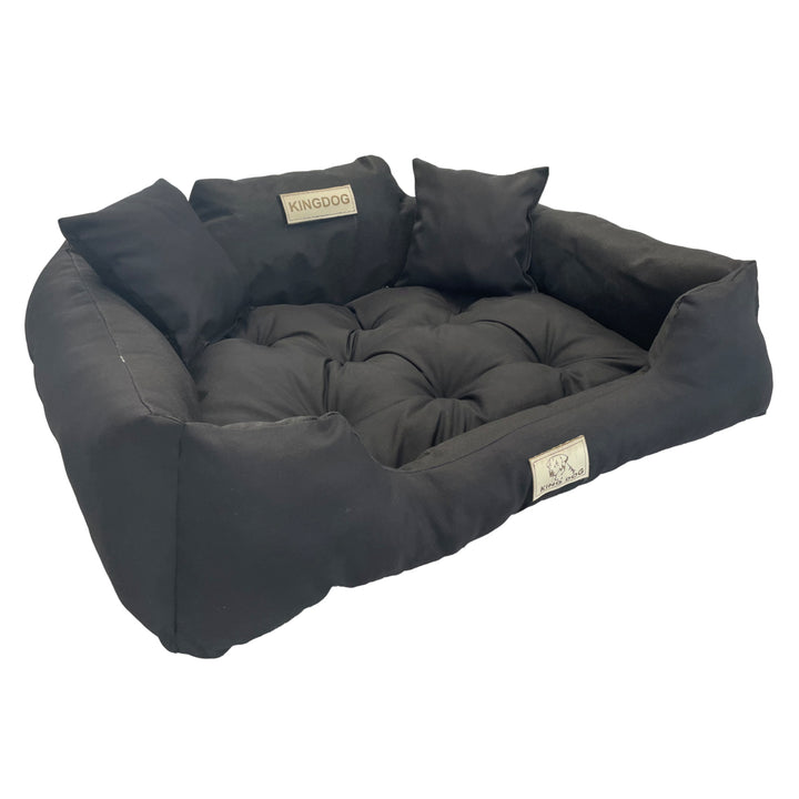 Cama grande para perros y gatos 75 x 65 Negro- Kingdog tamaño M