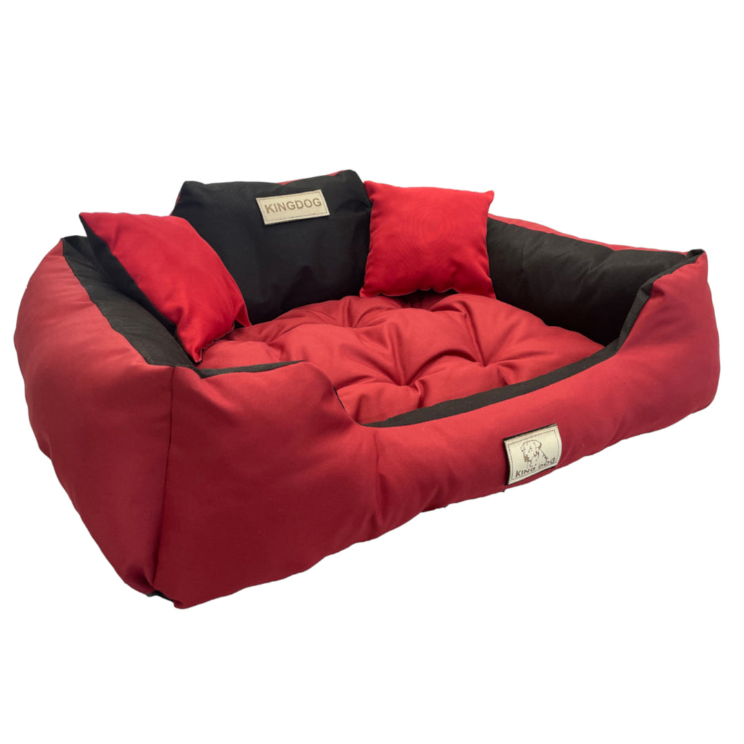 Cama grande para perros y gatos 75 x 65 Rojo - Kingdog talla M