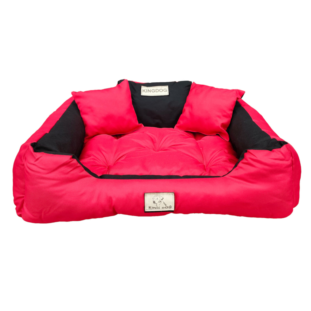 Cama grande para perros y gatos 100 x 75 Rojo - Kingdog tamaño L