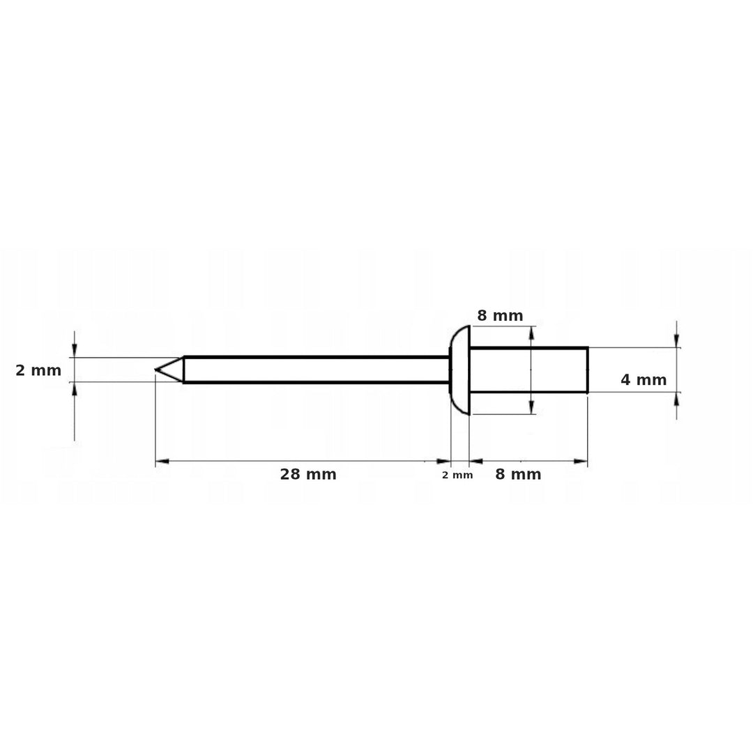 Rebite 4x8 - branco (pacote - 100 peças) KOMLET