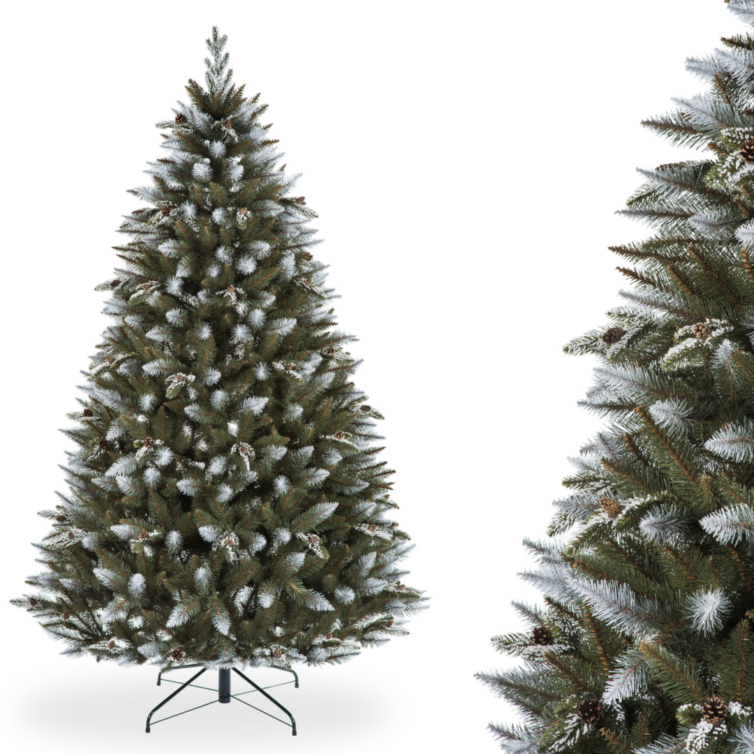 Árbol de Navidad de PVC Premium Abeto cubierto de nieve con ramas de PE 180