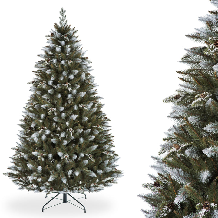 Árbol de Navidad de PVC Premium Abeto cubierto de nieve con ramas de PE 180
