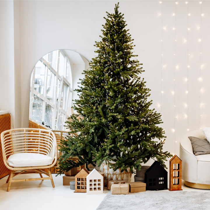 Árbol de Navidad de PVC Premium Abeto cubierto de nieve con ramas de PE 180