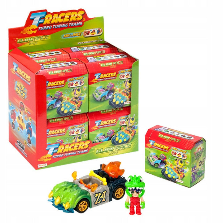 Veículo dobrável com figura T-Racers Glow Race série 4 mix