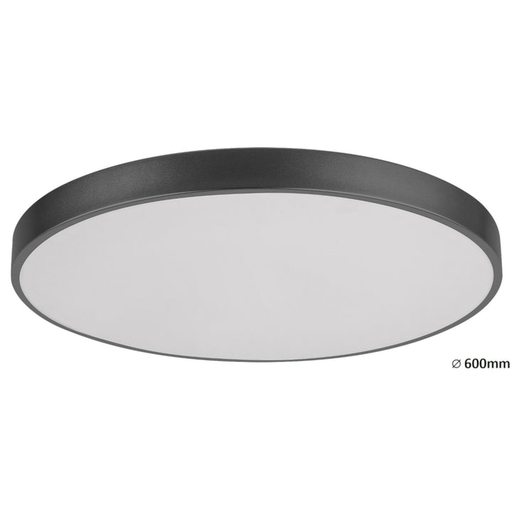 Candeeiro de teto Tesia, ind. Teto.LED 60W, m.preto,D60cm - luz de teto