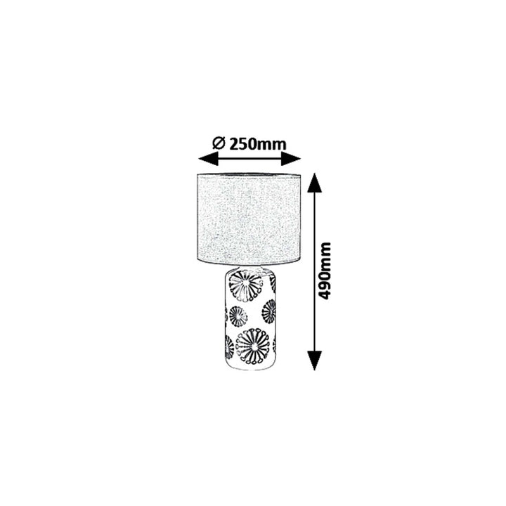 Candeeiro de mesa Ginger, mesa E27 1X MAX 60W, prata/cinza