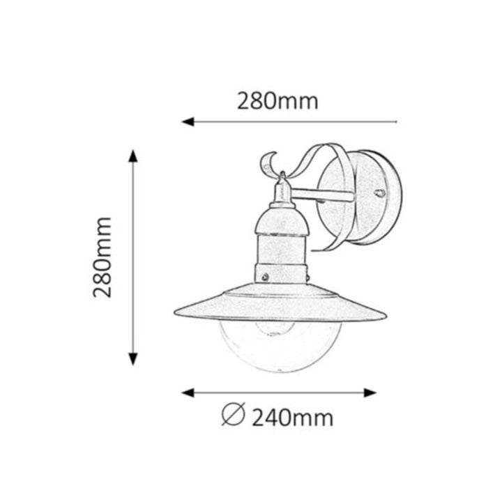 Rabalux Lampa Oslo aplique de jardim E27 60W dourado IP44