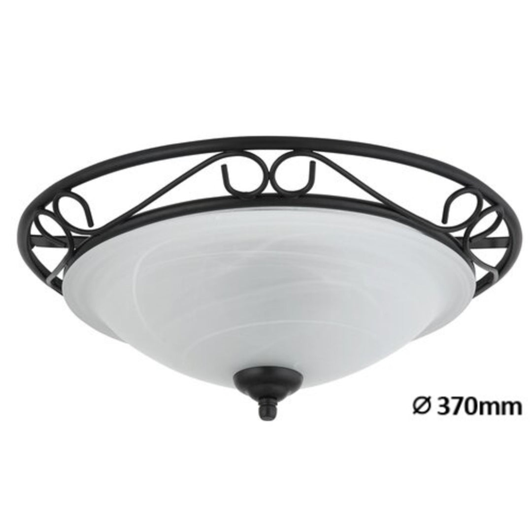 Sufitowa Athen luminária de tetoD37 E27 2x60W preto fosco