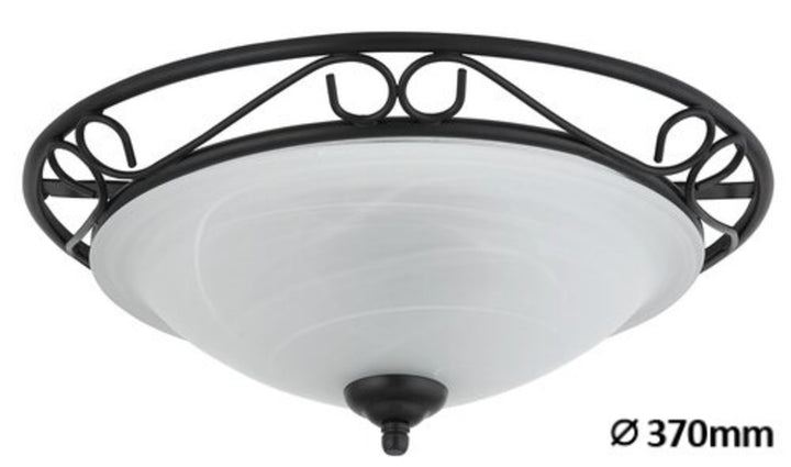 Sufitowa Athen luminária de tetoD37 E27 2x60W preto fosco