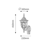 Candeeiro de parede de jardim Milano up60Wa.gold IP43 sense