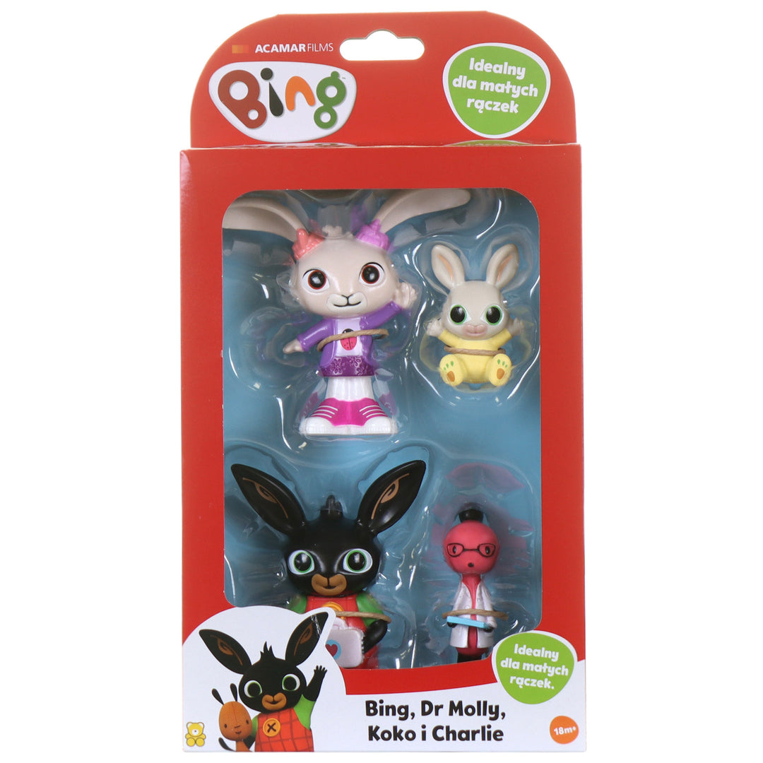 Conjunto de 4 figuras do Bing (Bing, Molly, Coco, Charlie)