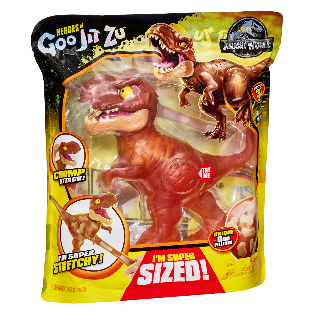 Figura Goo Jit Zu Heroes Jurassic World Grande Dinossauro Supagoo T.Rex - Altura 19,5 cm