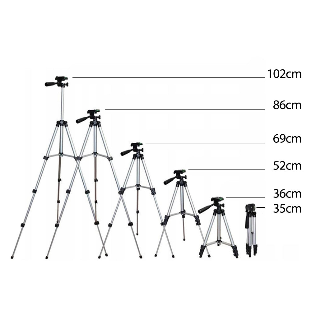 Maclean MC-164 Tripé Universal 1/4" Suporte para Câmeras Filmadoras Smartphones Anéis Luminosos máx. 1050mm, máx.2kg