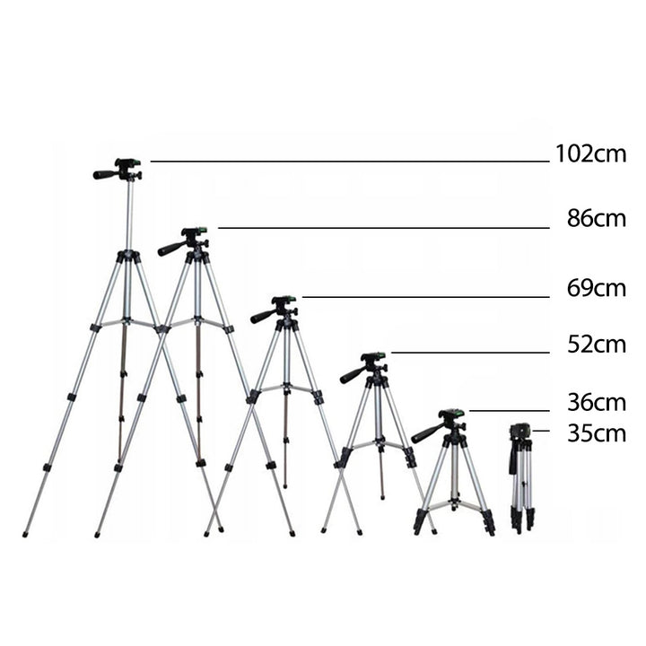 Maclean MC-164 Trípode Universal 1/4" Soporte para Cámaras Videocámaras Smartphones Anillos Luminosos max. 1050mm, max.2kg