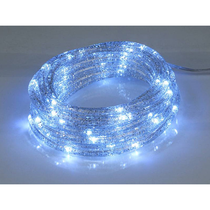 Cordão decorativo ML53SZ 72 LED 3,6m com glitter prata branco frio IP44