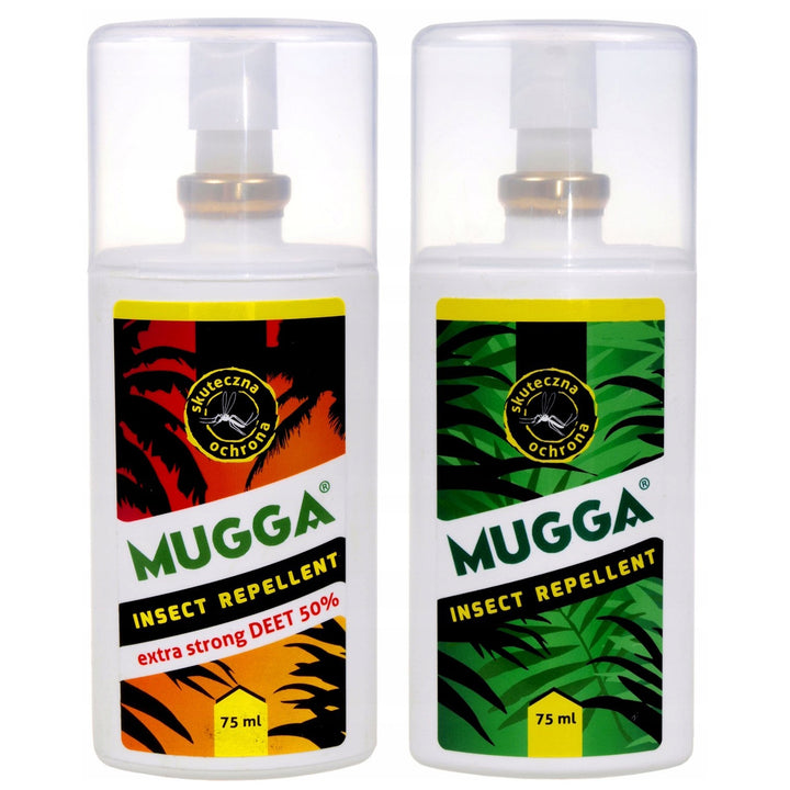 Conjunto 2X MUGGA 50% + 9,5% DEET Repelente de Mosquitos Familiar