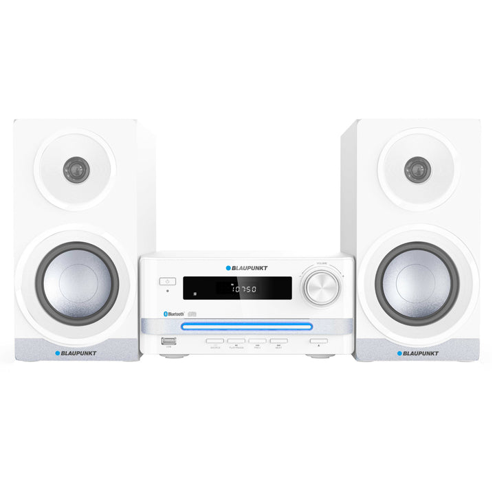 Sistema HiFi Microsystem Compact con Bluetooth y reproductor de CD/USB Radio RMS: 15 W (2 x 7,5 W) Pantalla LED Ecualizador AUX Reloj Mando a distancia