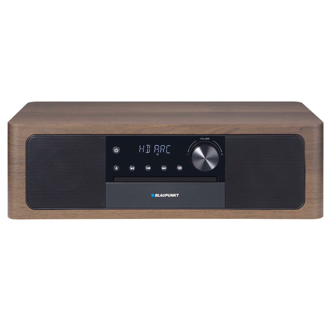 Microsistema con Bluetooth HDMI ARC 50 W RMS (2 x 25 W) Radio FM Reproductor de CD Pantalla LED Mando a distancia AUX Armario de madera