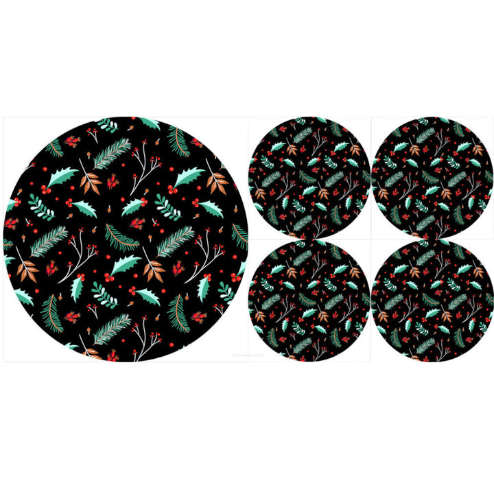 Conjunto de bases circulares de feltro 1 + 4 - OSTROKRZEW