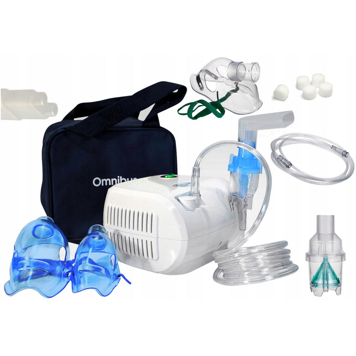 Inalador compressor Omnibus BR-CN116 branco + tubo + bolsa