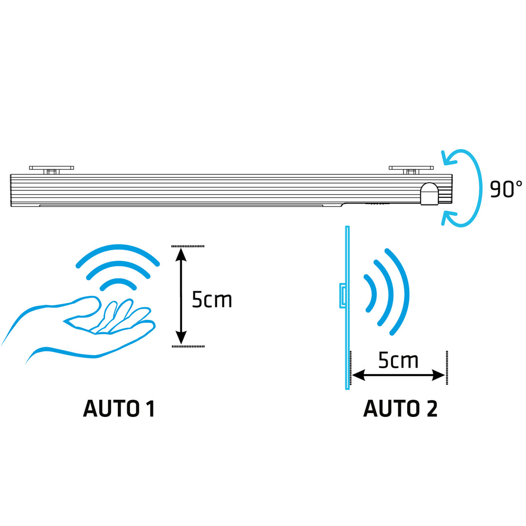 Maclean 58744 Lámpara LED blanca-transparente para armarios + pilas + clips 3M